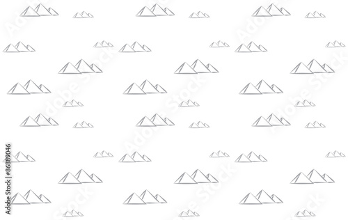 Vector seamless background of pyramids of Cheops. The outlines of the pyramids at Giza.