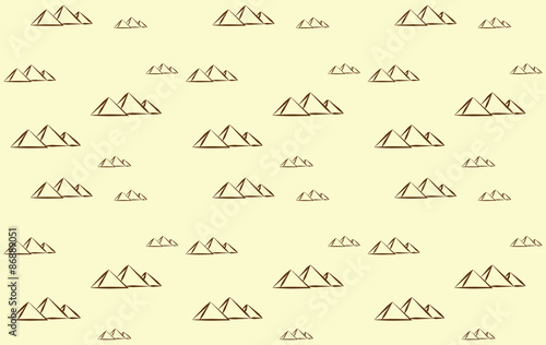 Vector seamless background of pyramids of Cheops. The outlines of the pyramids at Giza.