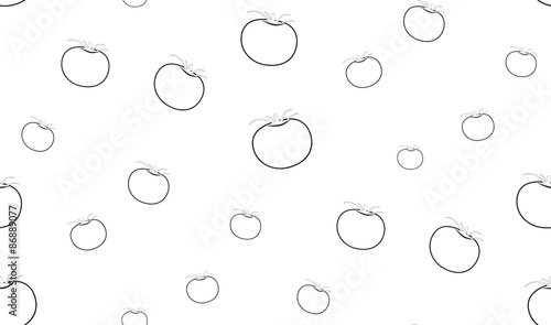 Vector seamless pattern of tomatoes on a white background. Patterns of tomatoes.