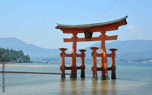 Itsukushima Shrine, red torii gate