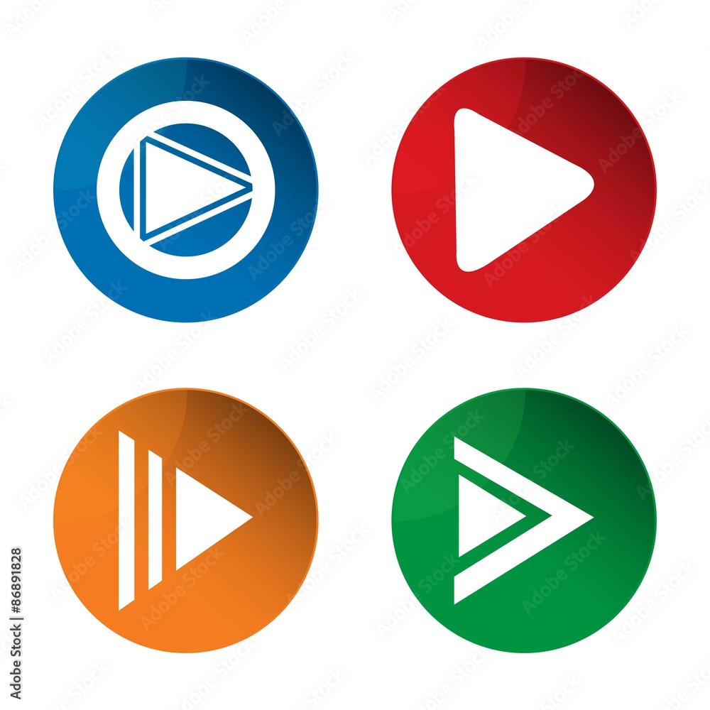 Play icon. Media icon. Pause icon. Arrow icon. Vector Play icon. Media icon. Pause icon. Arrow icon. Vector