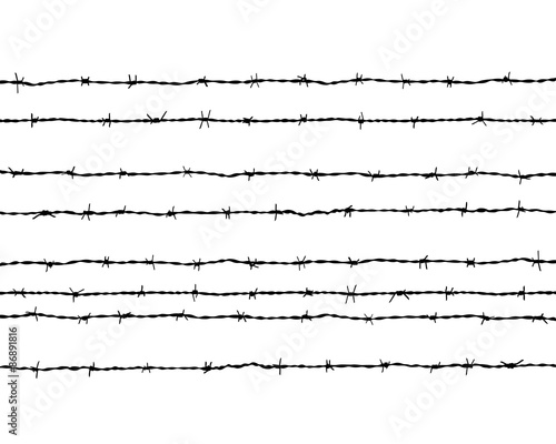 Black silhouette of the barbed wire