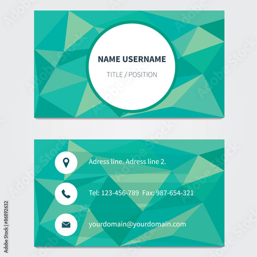 Business card template polygonal