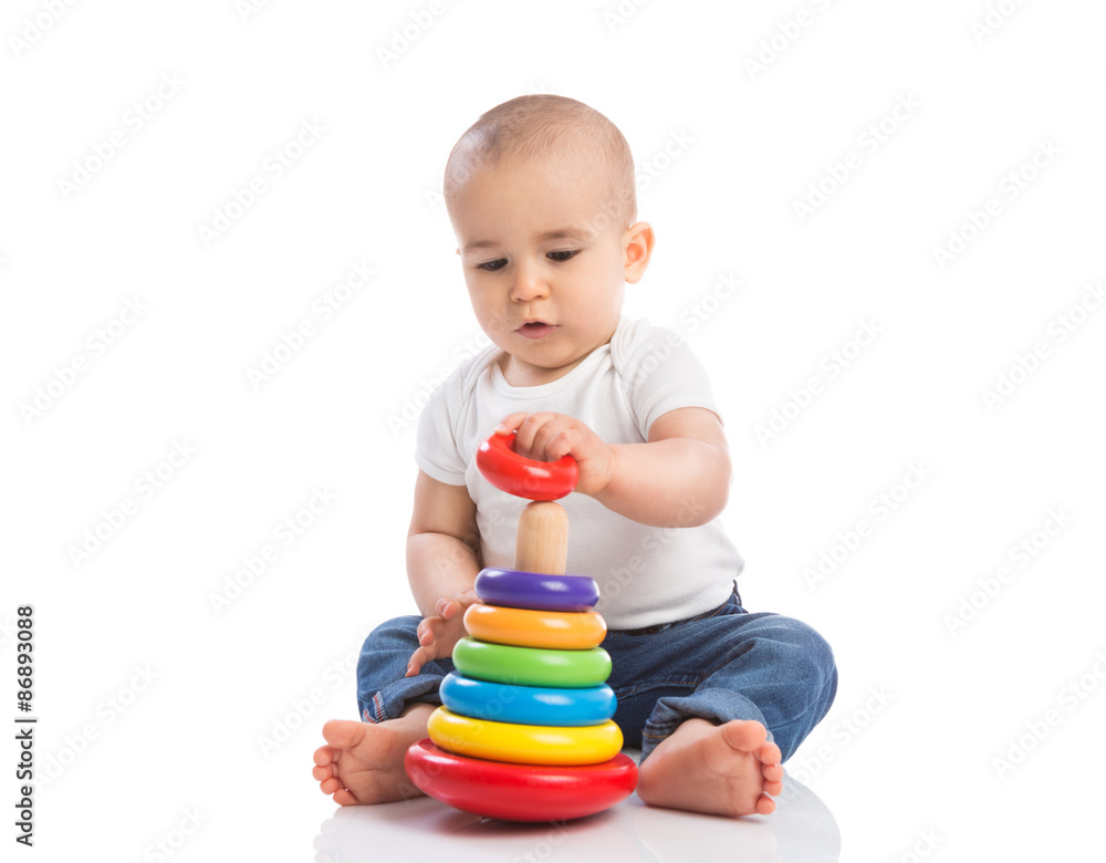 Baby holding and playing with education toys Baby holding and playing with education toys