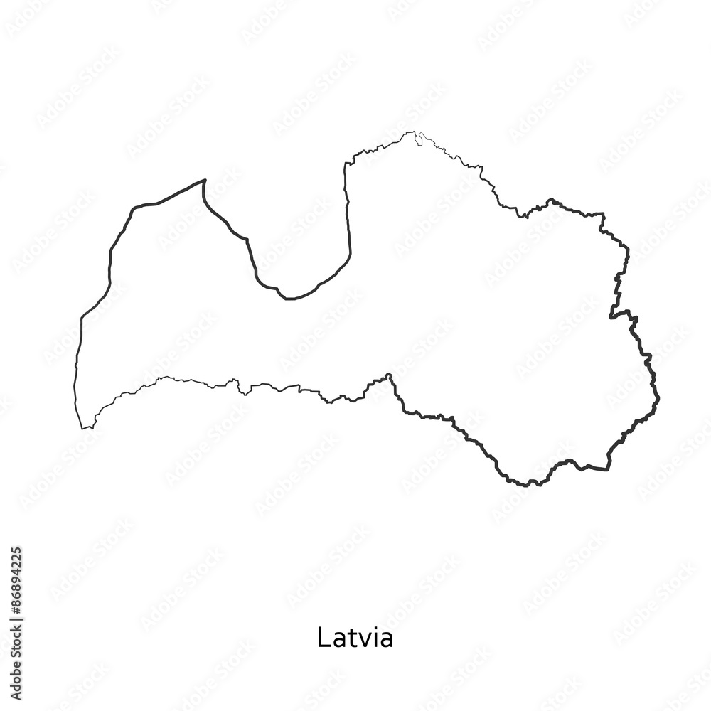 Fototapeta premium Map of Latvia for your design