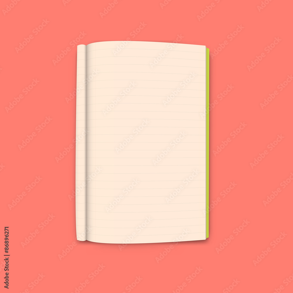 Fototapeta premium Notebook on orange background vector