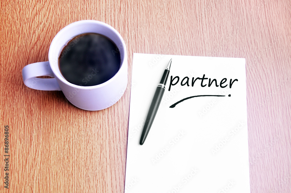 Coffee, pen and notes write partner Coffee, pen and notes write partner