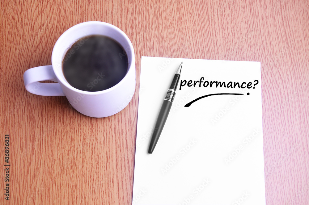Coffee, pen and notes write performance Coffee, pen and notes write performance