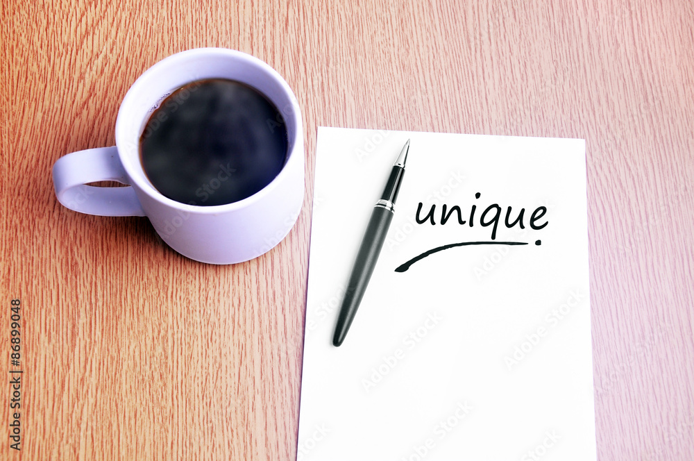 Coffee, pen and notes write unique Coffee, pen and notes write unique