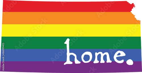 Kansas gay pride vector state sign