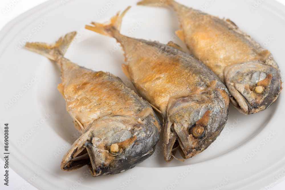 close up fried mackerel close up fried mackerel