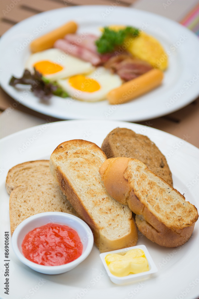 delicious breakfast set in morning delicious breakfast set in morning