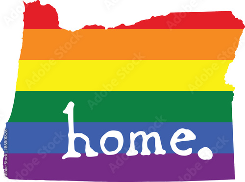 Oregon gay pride vector state sign