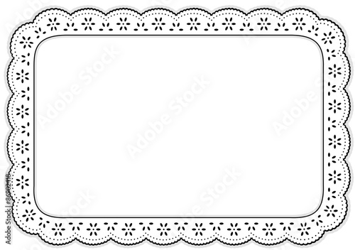 Place mat, Eyelet Lace Embroidery for home decorating, dinner setting, backgrounds, cake decorating. 