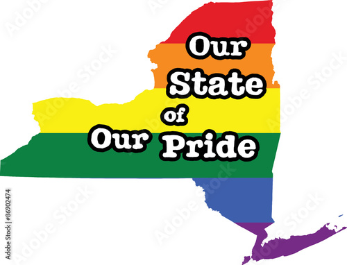 New York gay pride vector state sign