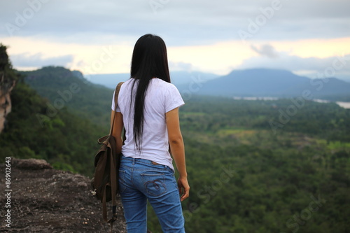 A woman on the mountain