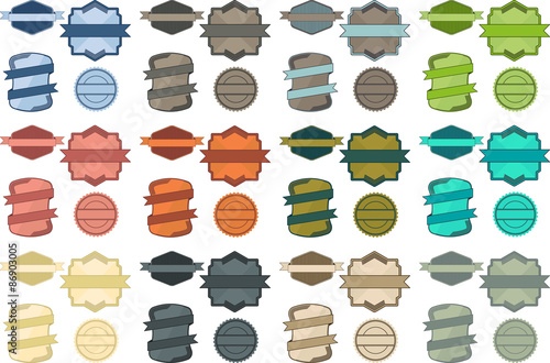 Colorful vintage badge vector pack