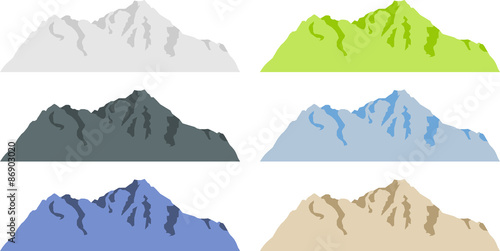 Vector pack of mountains silhouettes