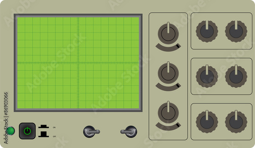 Vector illustration of one oscilloscope