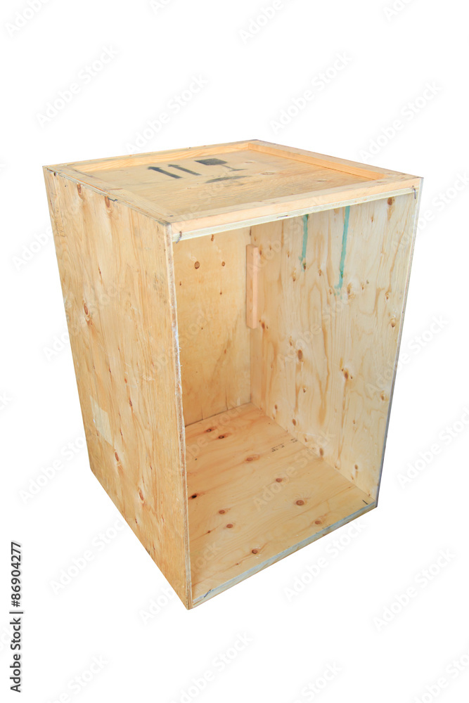 Old wooden box isolated on white background, wooden box for pack product to the customer in industry and delivery job, Shipping business. Old wooden box isolated on white background, wooden box for pack product to the customer in industry and delivery job, Shipping business.