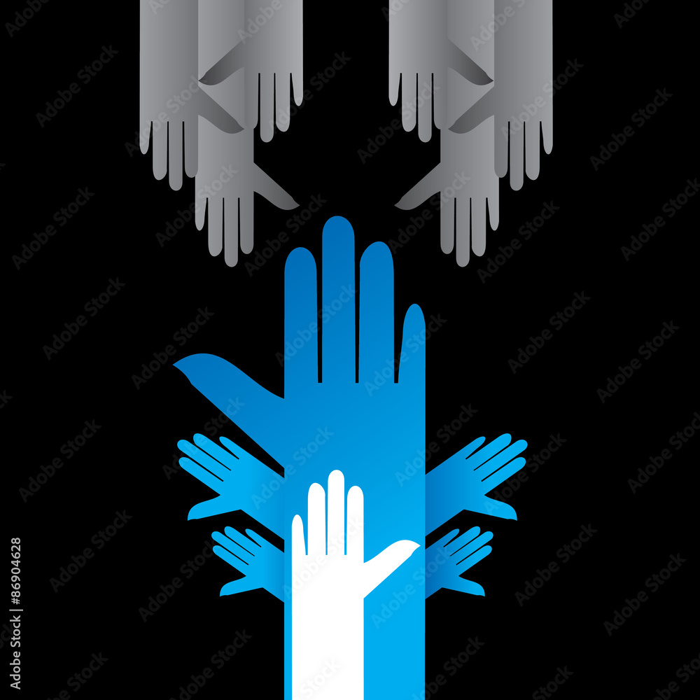 many hands with human right concept vector many hands with human right concept vector