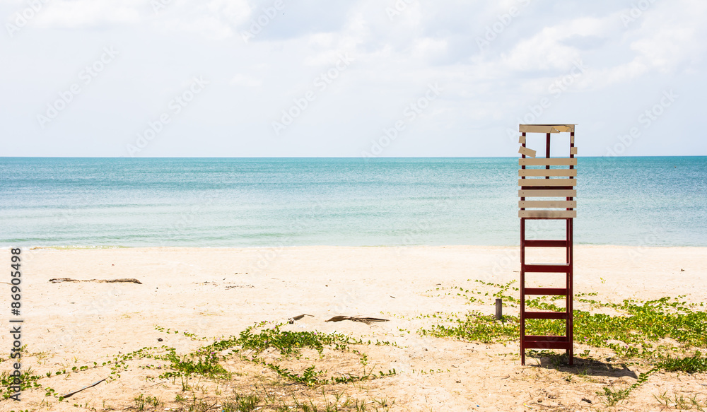 lifeguard tower observation chair on tropical beach lifeguard tower observation chair on tropical beach