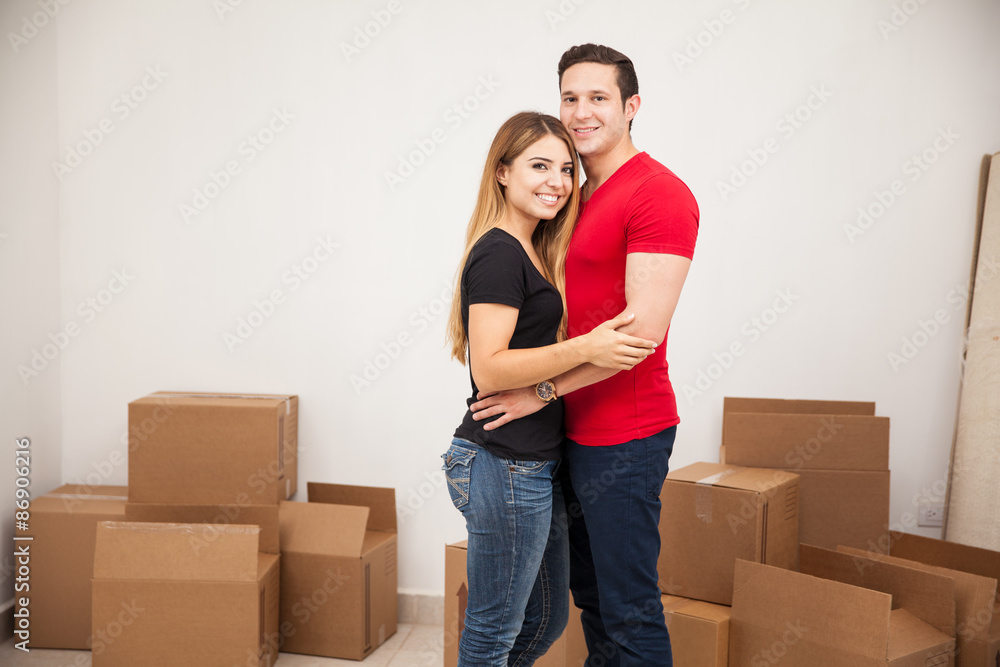 Newlyweds moving into their home Newlyweds moving into their home