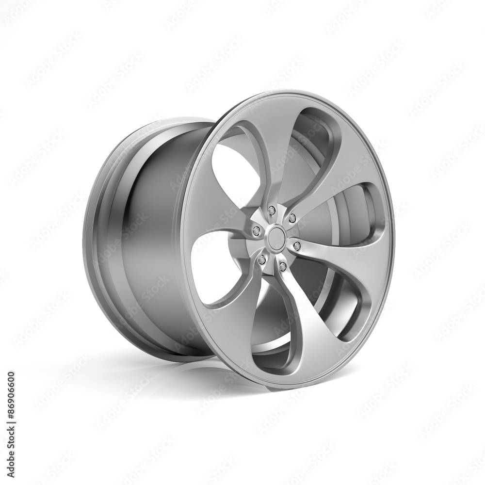 Fototapeta premium 3D illustration. Metalichesky automobile wheel