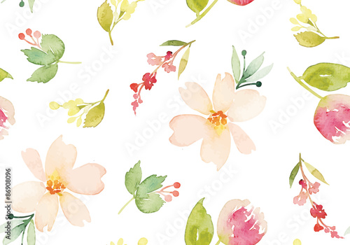 Watercolor flower pattern