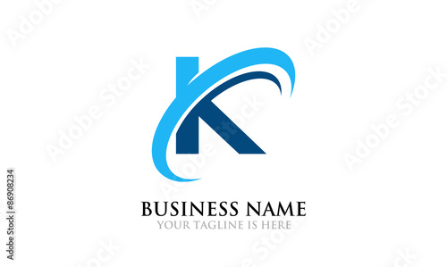 Blue Swoosh Wave of K Logo