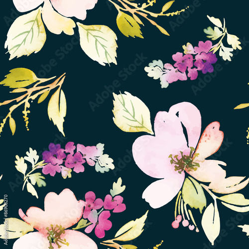 Watercolor flower pattern