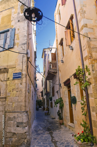 Narrow Street in Chania Old Town  Greece