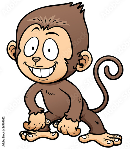 Vector illustration of Cartoon Monkey