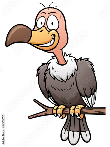 Vector illustration of Cartoon vulture