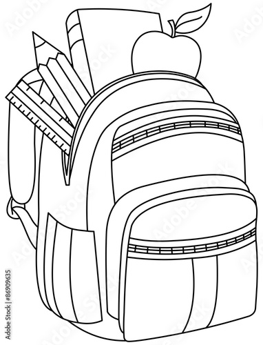 Outlined school backpack