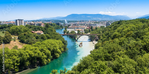 Foto Aerial view of  Geneva city in Switzerland