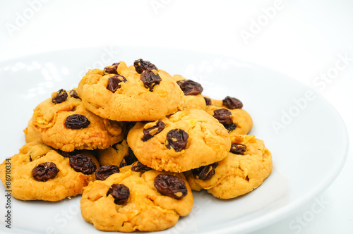 Raisin and cornflake cookies