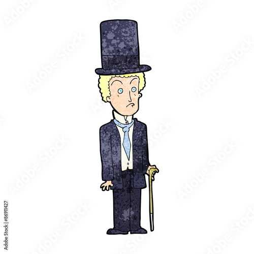 cartoon man wearing top hat
