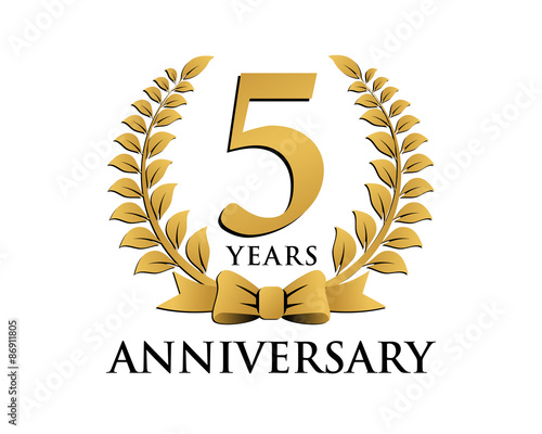 anniversary logo ribbon wreath 5