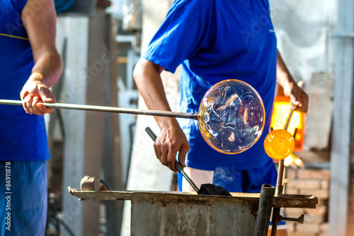 Handmade figures of melted glass