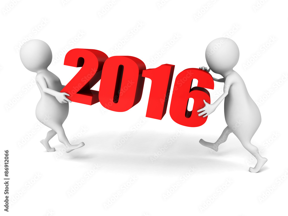 White 3d People Carry 2016 New Year Numbers White 3d People Carry 2016 New Year Numbers