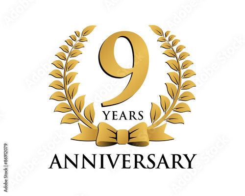 anniversary logo ribbon wreath 9
