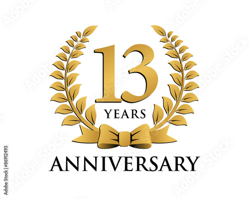 anniversary logo ribbon wreath 13
