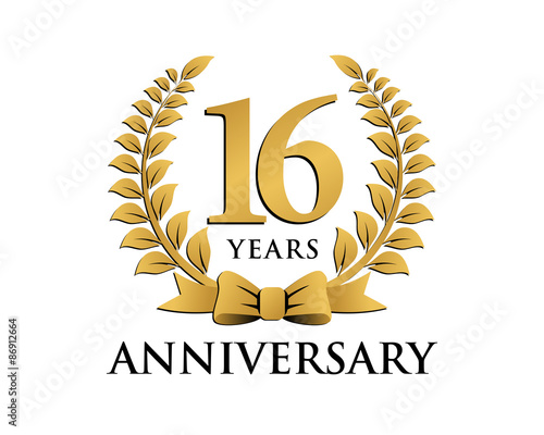anniversary logo ribbon wreath 16