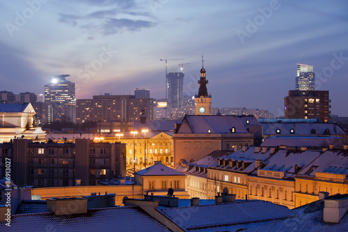 Warsaw Cityscape at Twilight