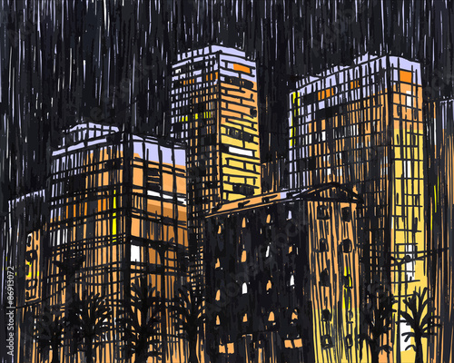 Vector Drawing City