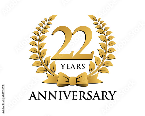 anniversary logo ribbon wreath 22