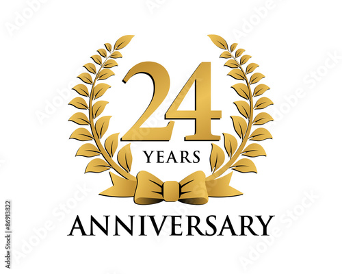 anniversary logo ribbon wreath 24