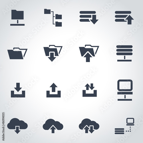 Vector black ftp icon set