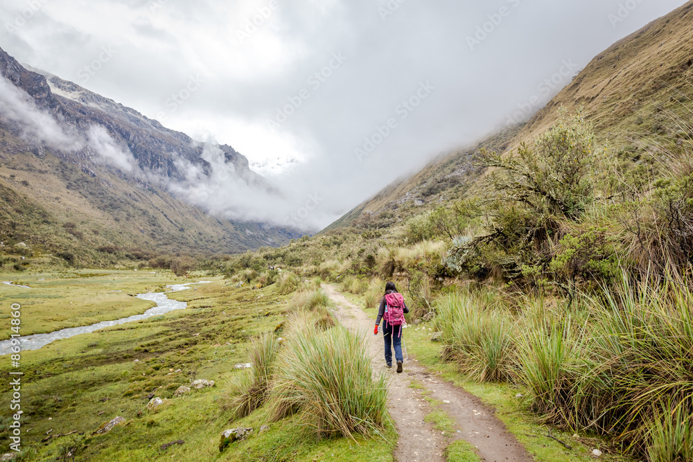 Landscape of Santa Cruz Trek, Cordillera Blanca, Peru South America